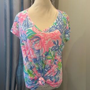Lilly Pulitzer Etta V Neck Tee XL